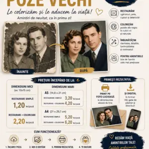 Home redăm viață amintirilor tale! ✨ recondiționăm poze vechi, deteriorate sau alb negru și le transformăm în imagini clare și vii.