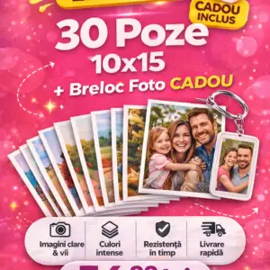 pachet 30 poze 10x15 + breloc cadou