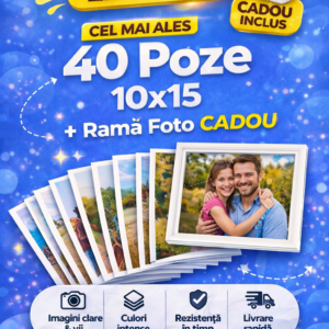 pachet 40 poze 10x15 + ramă foto cadou
